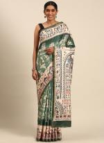 Cotton Grey Casual Wear Printed Saree